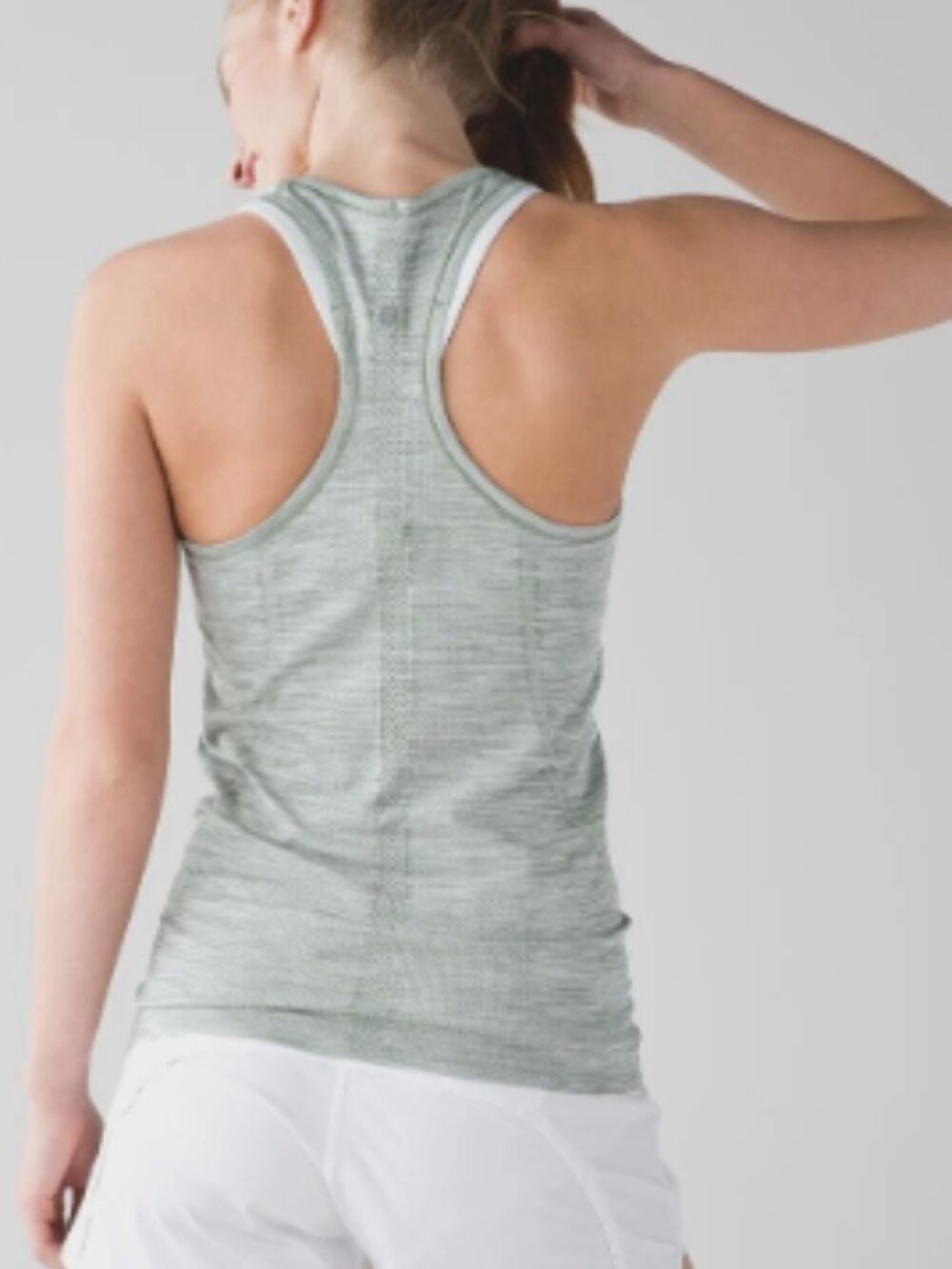 Lululemon Swiftly Tech Racerback Heather Green Sz 12 EUC